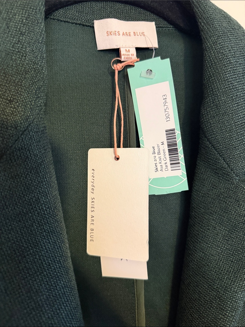 NWT Skies Are Blue Asa Knit Blazer Dark Green - Picture 5 of 6